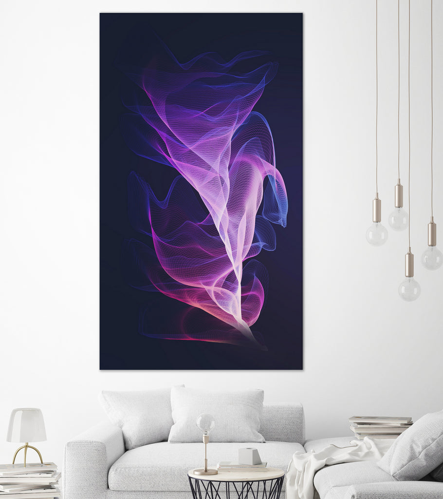 Out of the Blue by Dominique Van Roey on GIANT ART - fuchsia mixed media