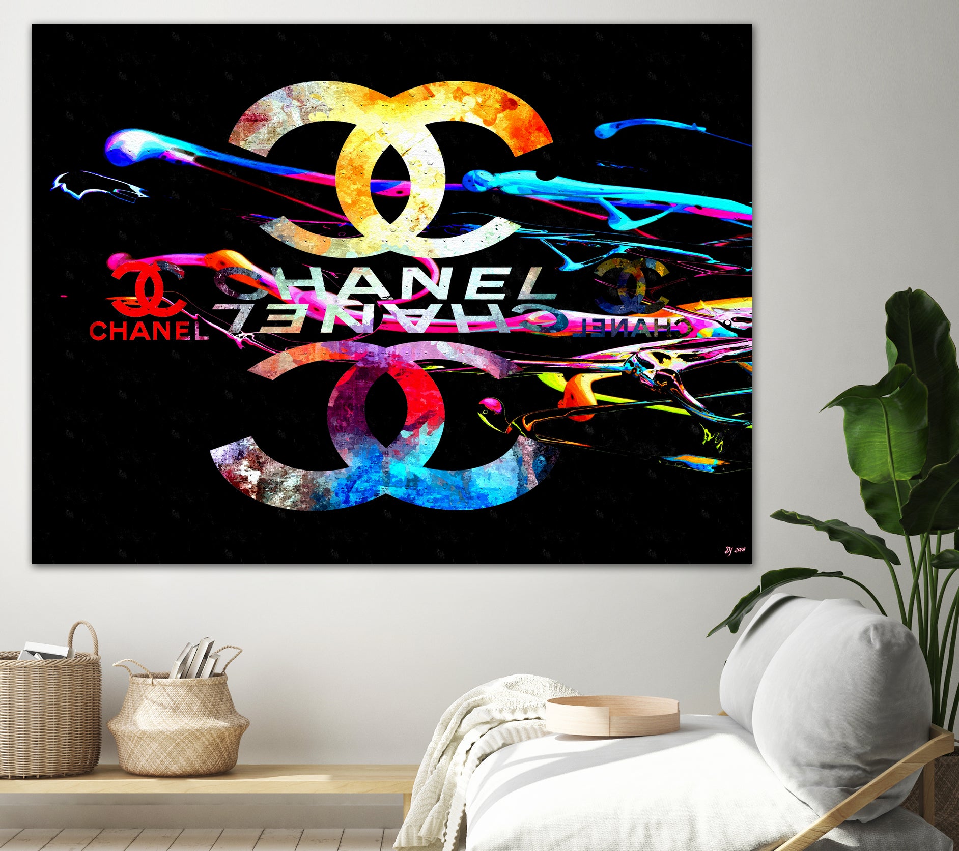 Chanel Mirroring by Daniel Janda on GIANT ART - black mixed media