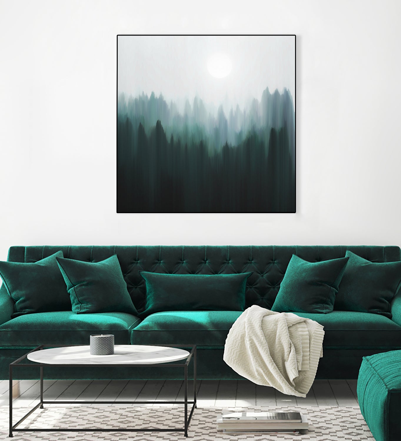 Autumn Fog | Green Edition by Robin Willems on GIANT ART - green digital painting