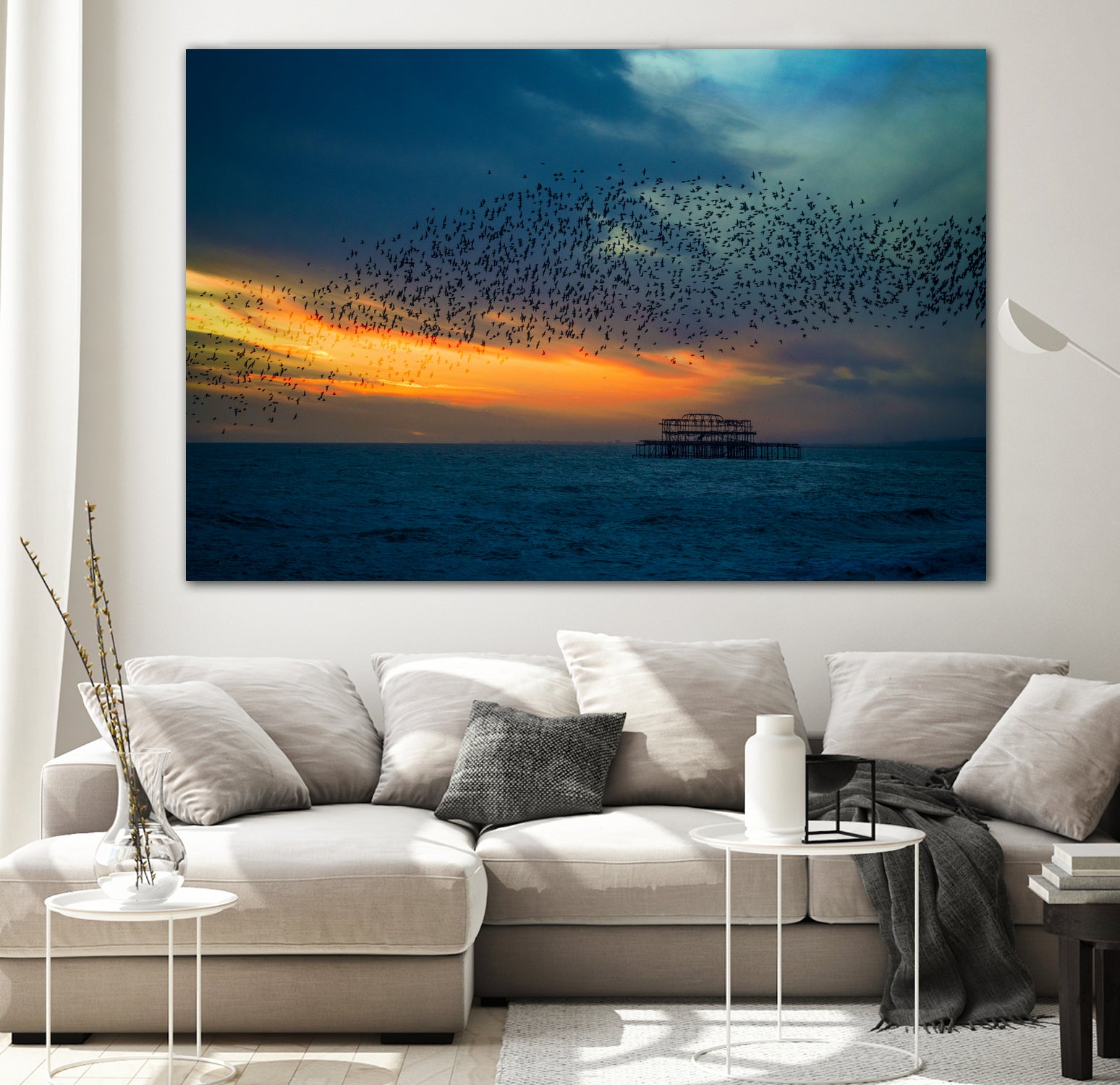 Starling Sunset by Chris Lord on GIANT ART - blue photo illustration