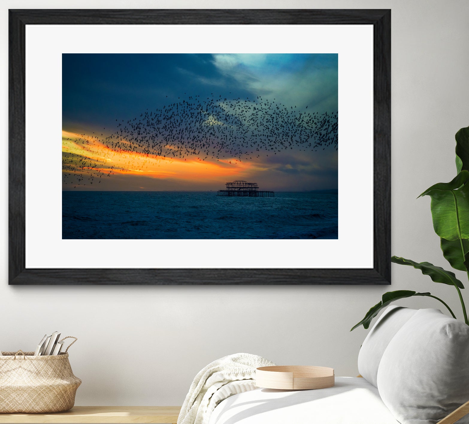 Starling Sunset by Chris Lord on GIANT ART - blue photo illustration