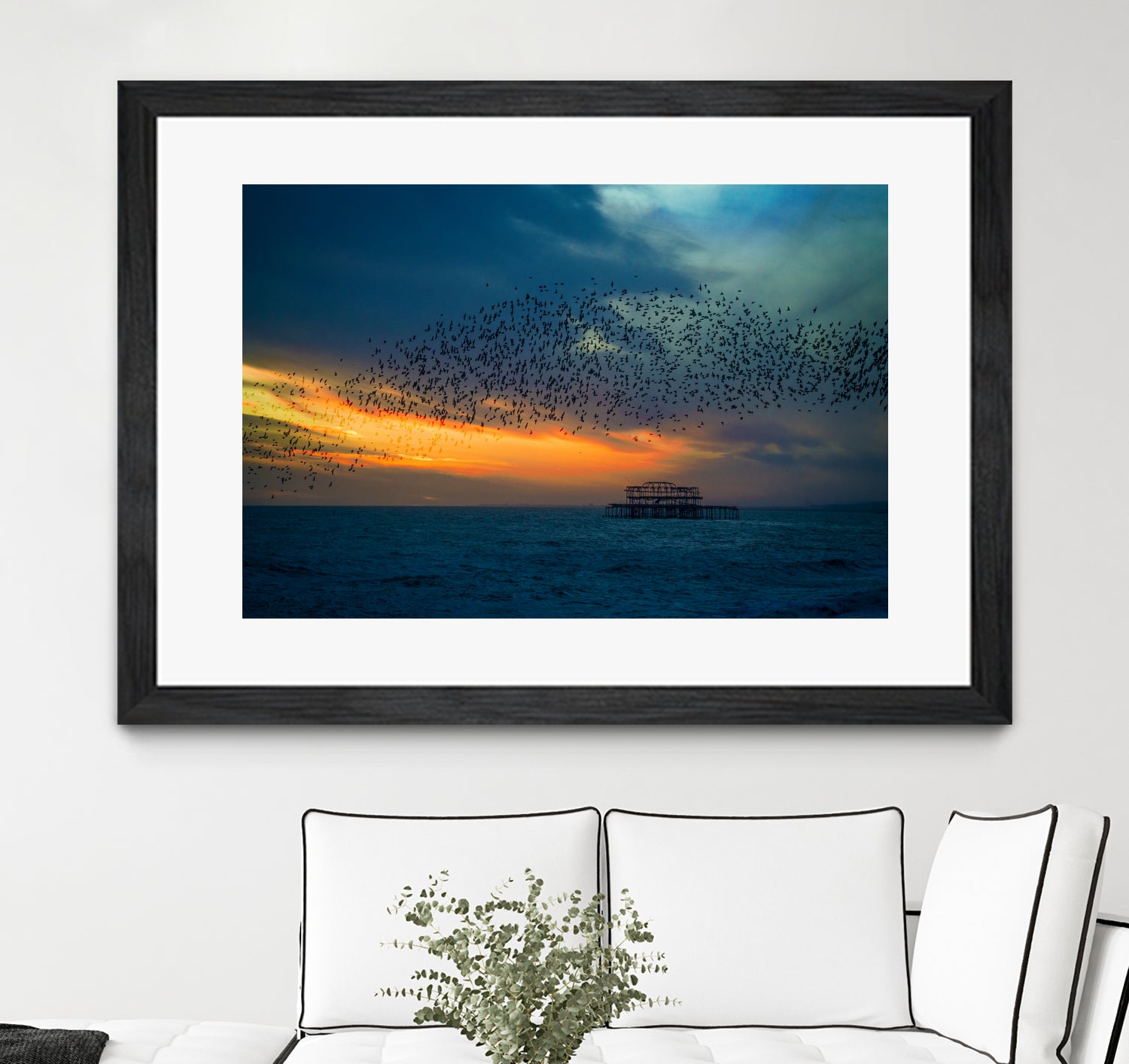 Starling Sunset by Chris Lord on GIANT ART - blue photo illustration