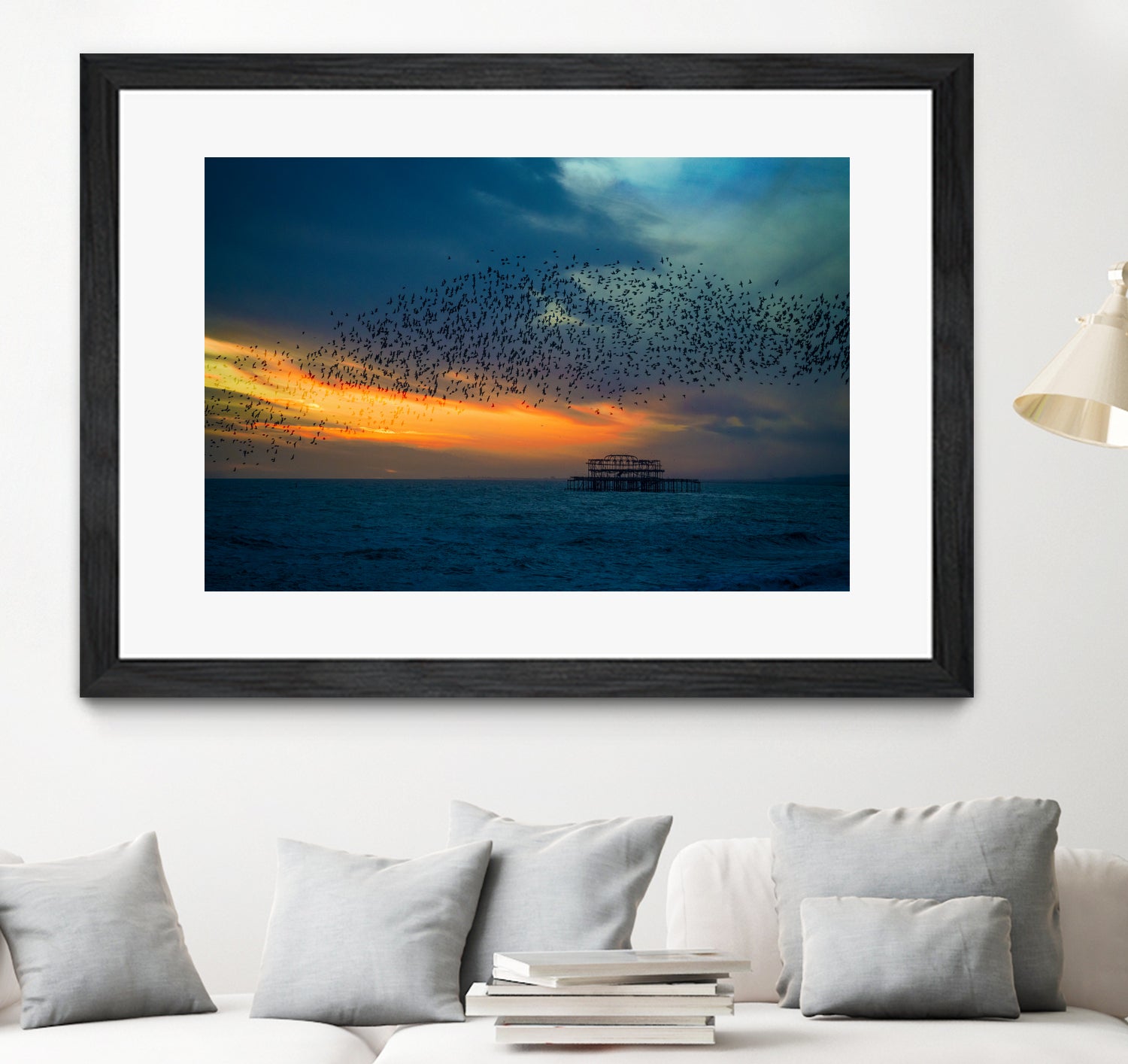 Starling Sunset by Chris Lord on GIANT ART - blue photo illustration