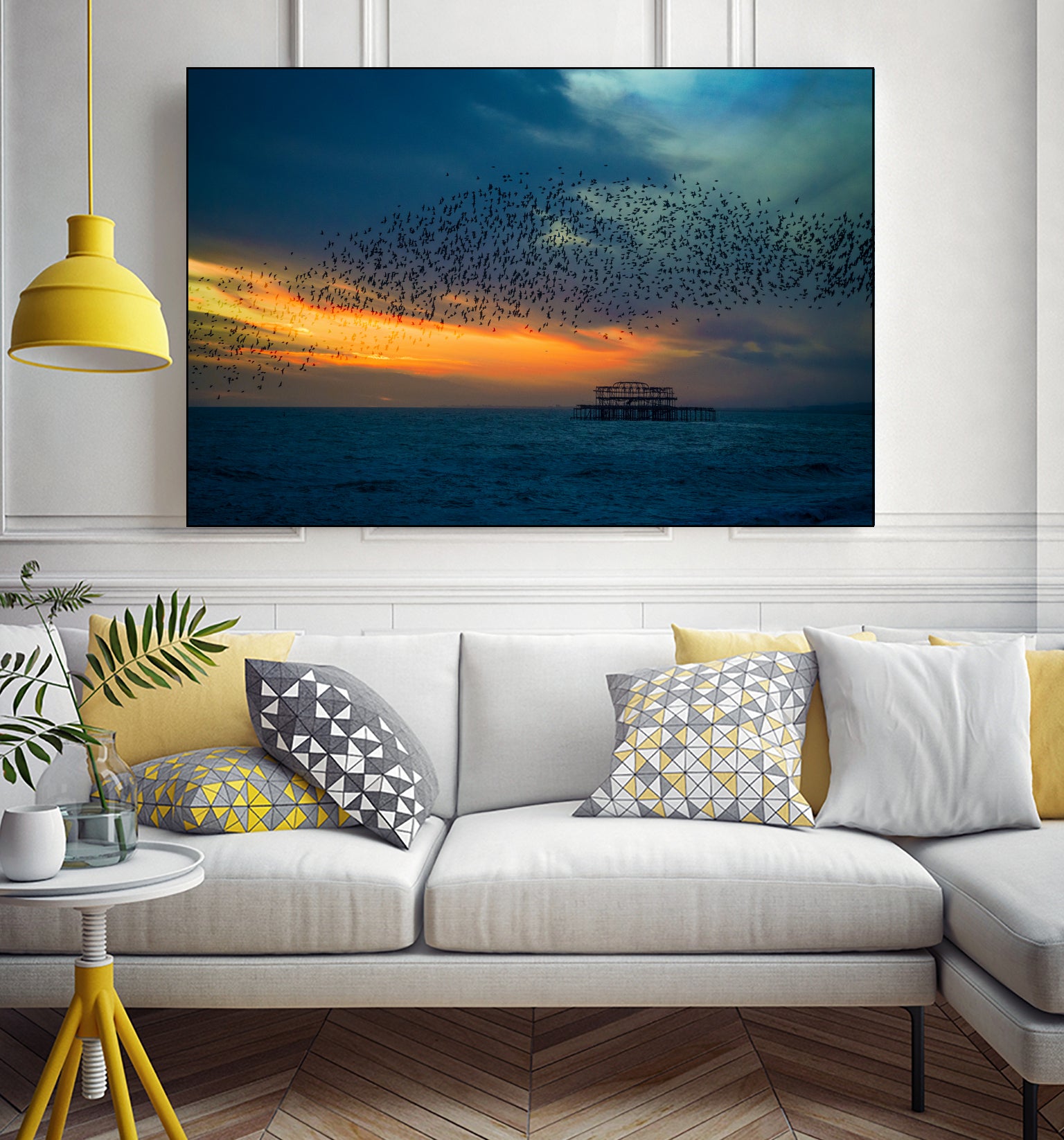 Starling Sunset by Chris Lord on GIANT ART - blue photo illustration