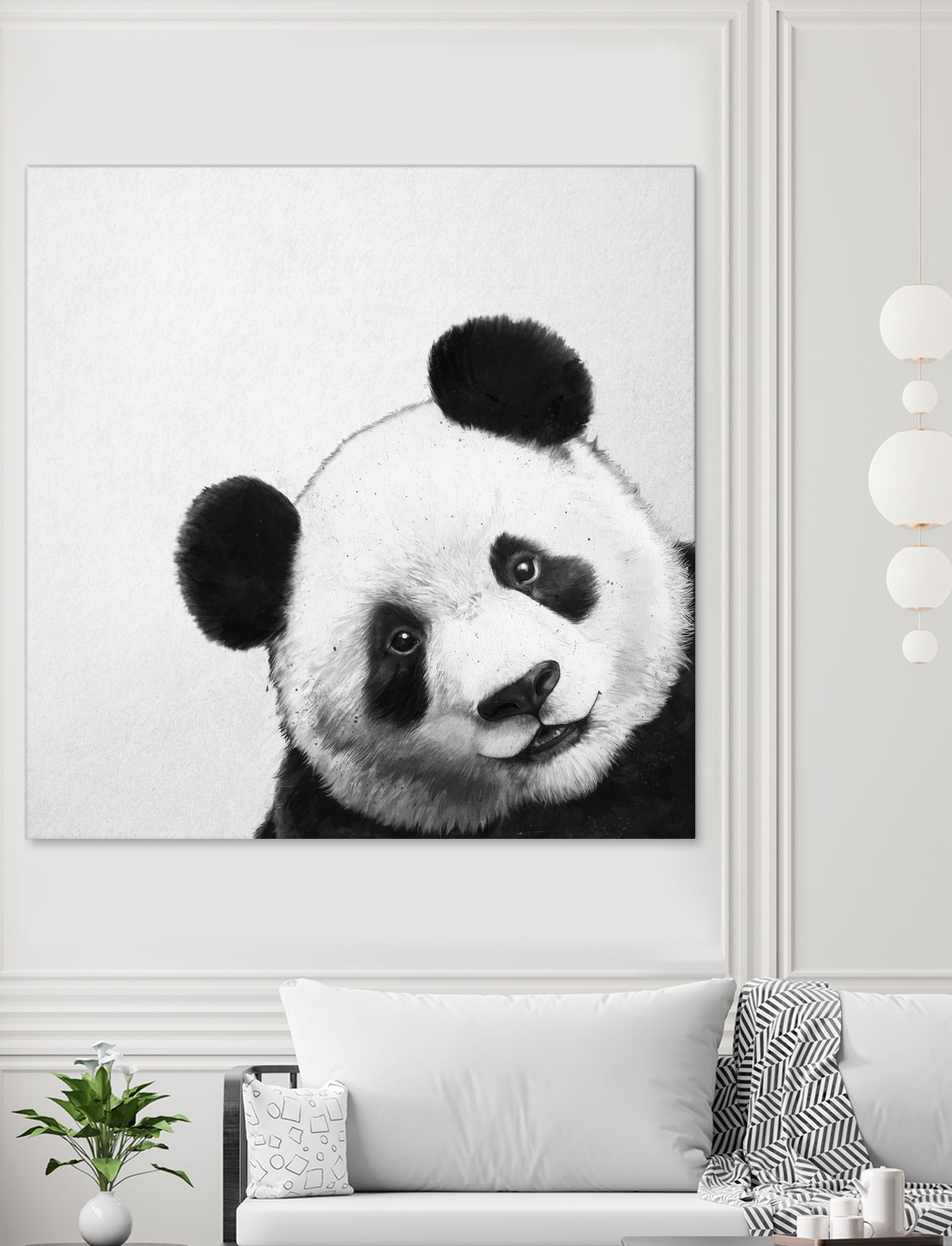 Peekaboo Panda by Laura Graves on GIANT ART - black digital painting