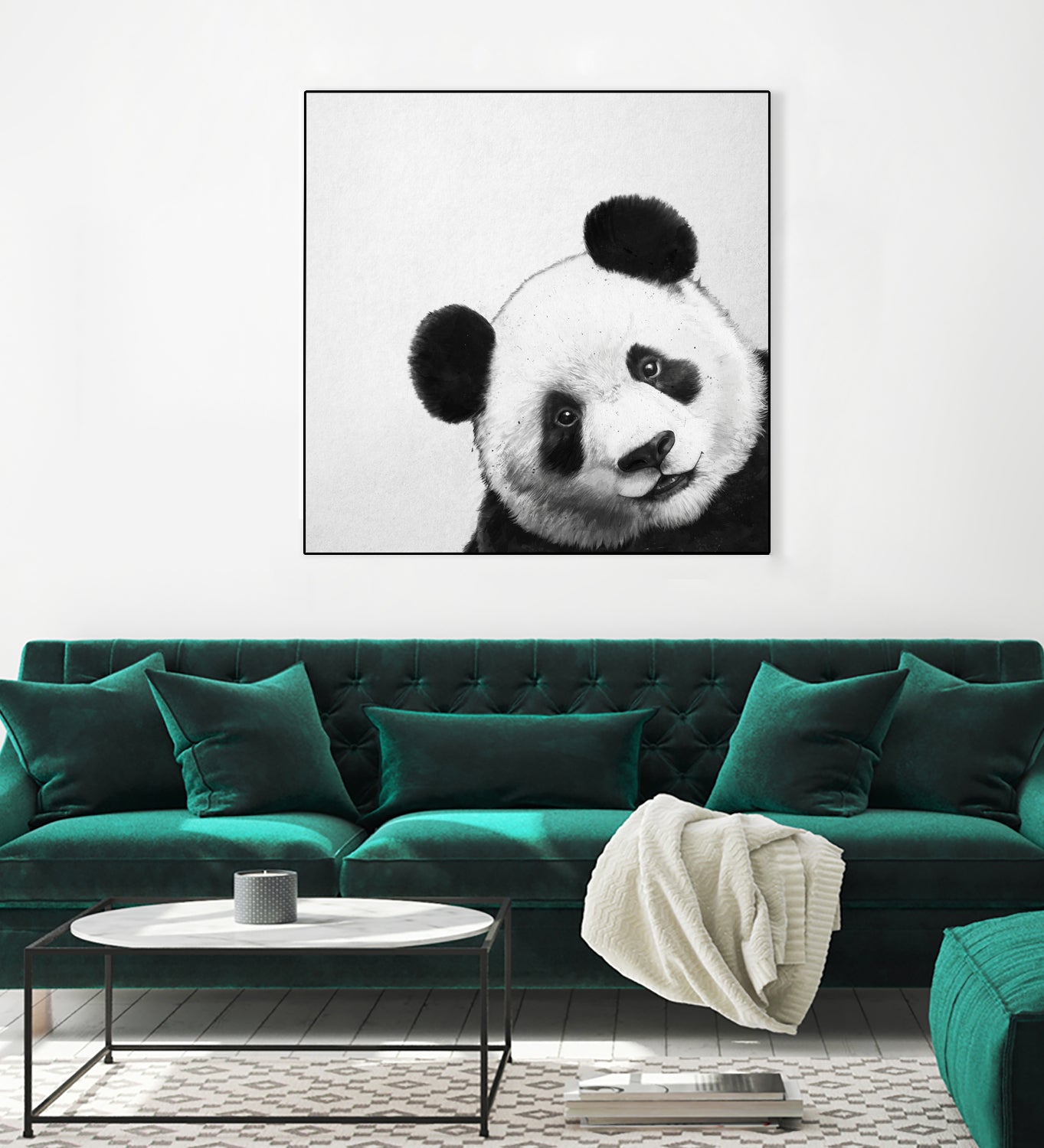 Peekaboo Panda by Laura Graves on GIANT ART - black digital painting