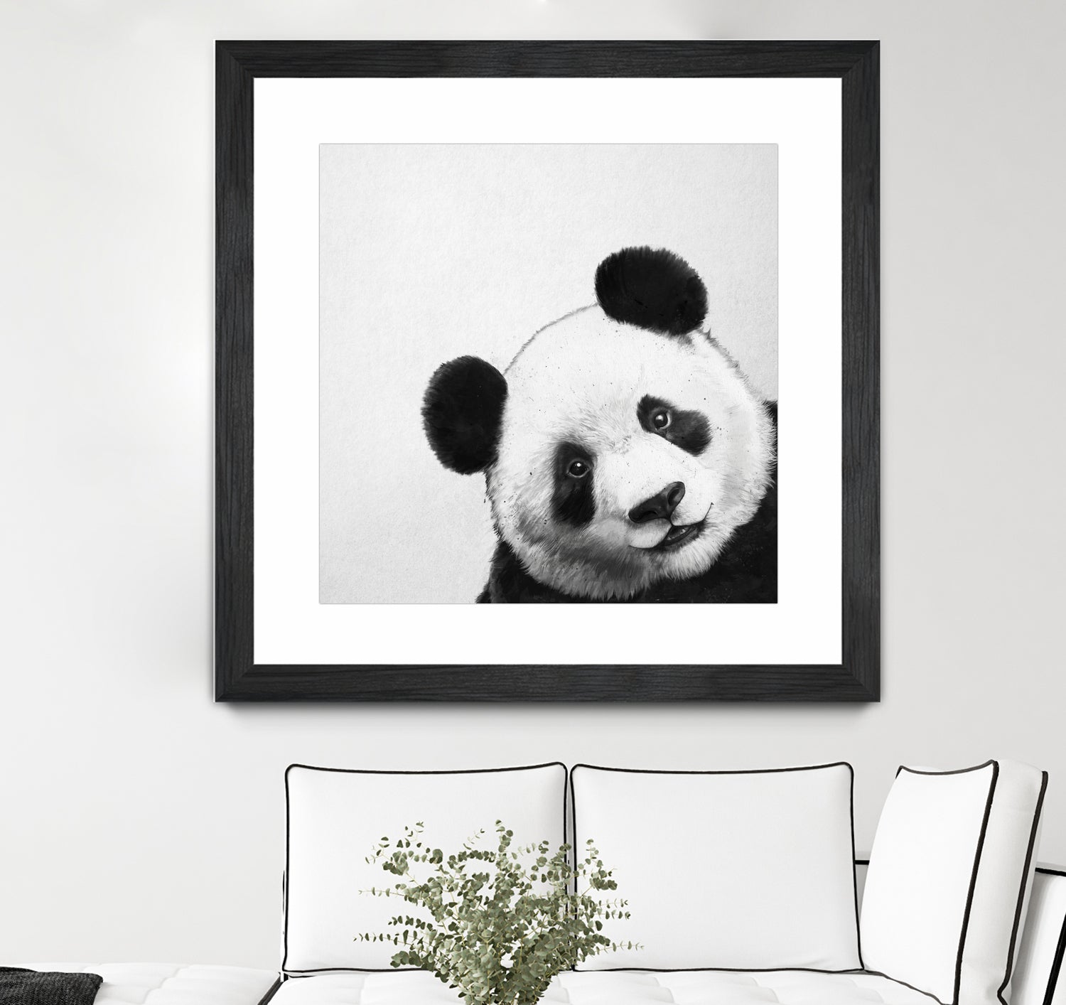 Peekaboo Panda by Laura Graves on GIANT ART - black digital painting