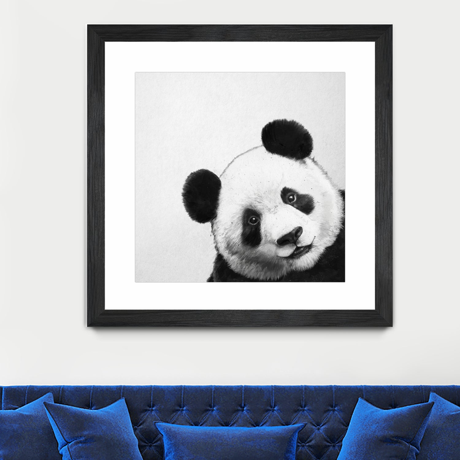 Peekaboo Panda by Laura Graves on GIANT ART - black digital painting