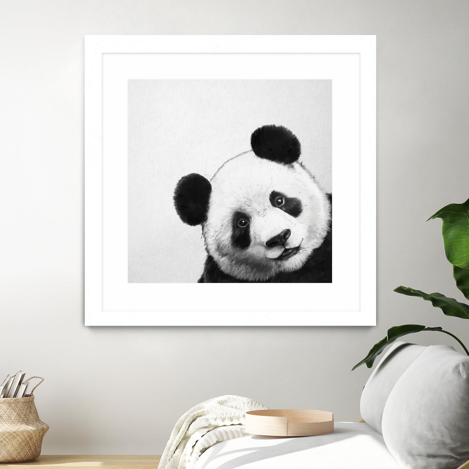 Peekaboo Panda by Laura Graves on GIANT ART - black digital painting