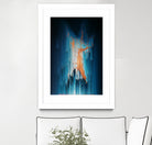 Glitch in the Dark - Abstract Pixel Art by Jennifer Walsh on GIANT ART - blue vector illustration