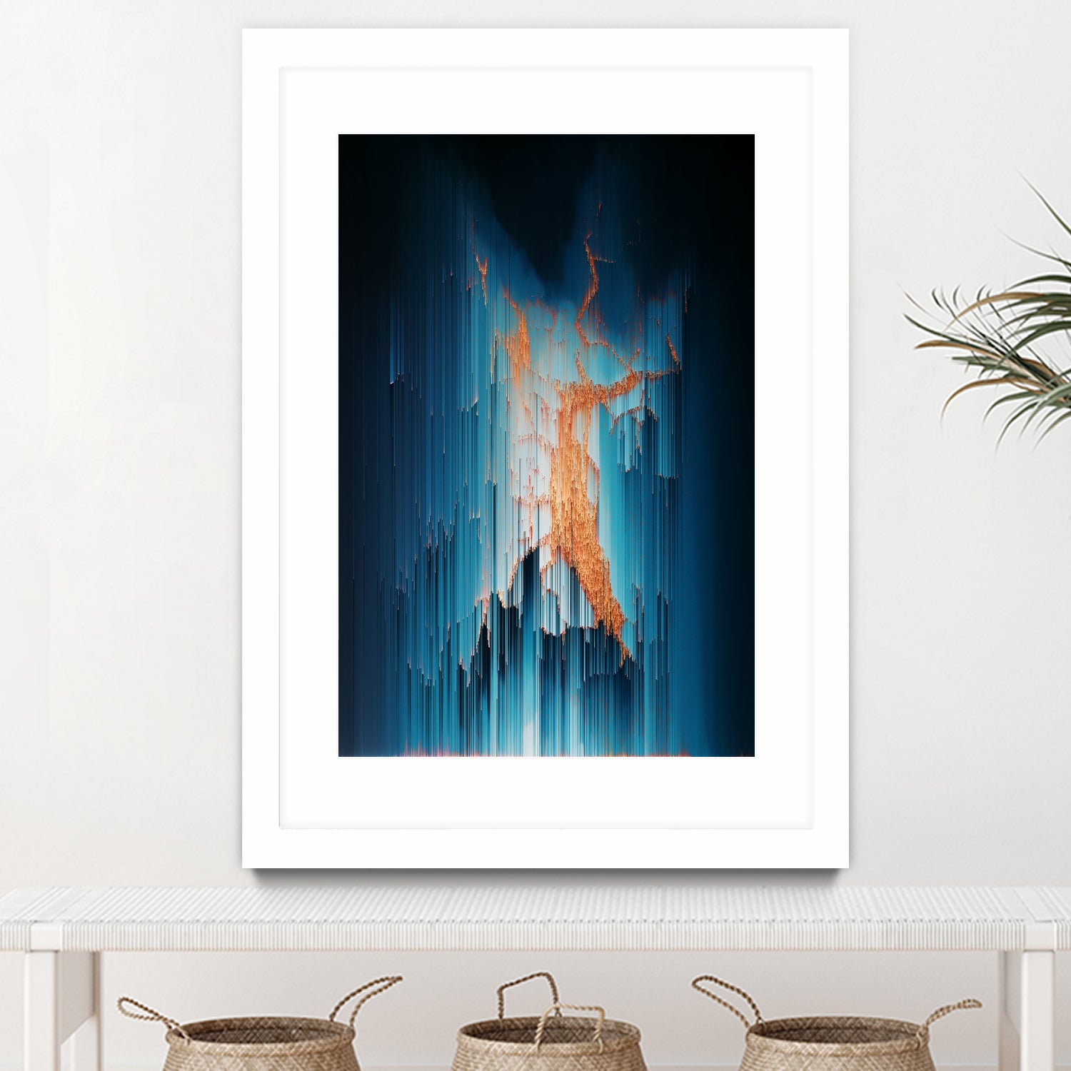 Glitch in the Dark - Abstract Pixel Art by Jennifer Walsh on GIANT ART - blue vector illustration