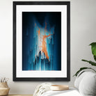 Glitch in the Dark - Abstract Pixel Art by Jennifer Walsh on GIANT ART - blue vector illustration