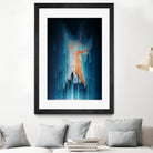 Glitch in the Dark - Abstract Pixel Art by Jennifer Walsh on GIANT ART - blue vector illustration