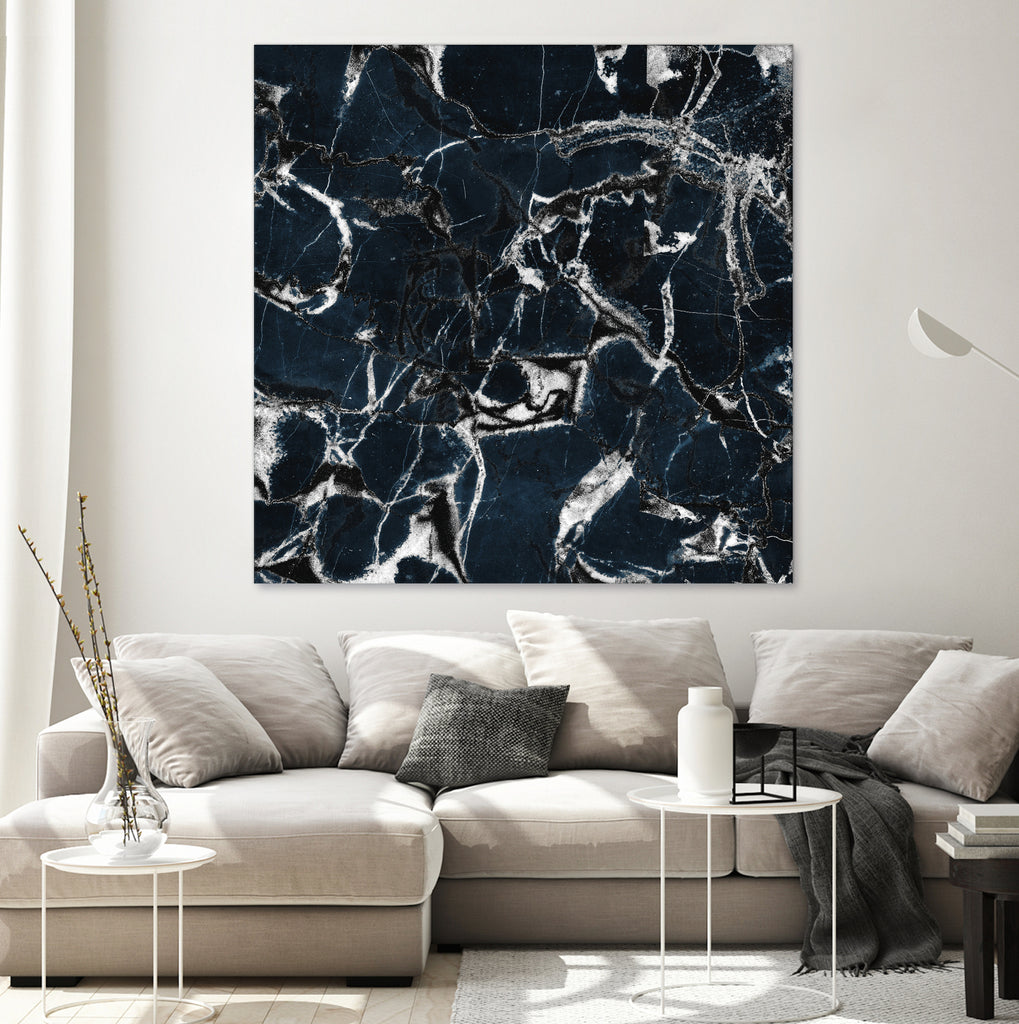 dark marble blue & black by Dirk Wüstenhagen on GIANT ART - black mixed media