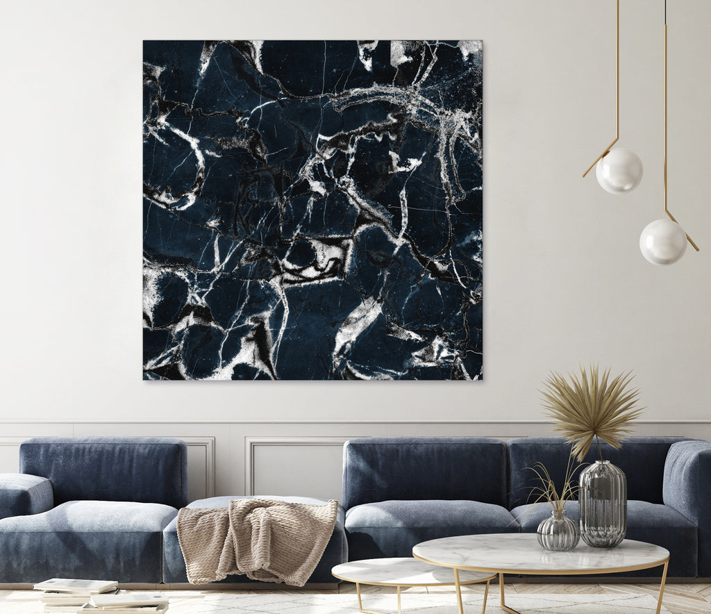 dark marble blue & black by Dirk Wüstenhagen on GIANT ART - black mixed media