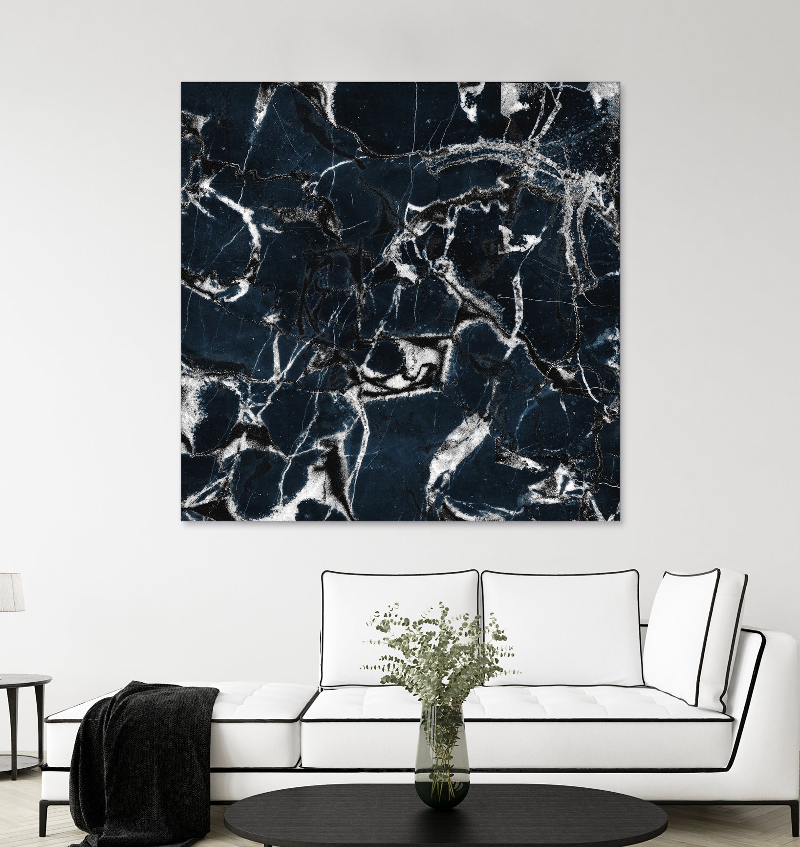 dark marble blue & black by Dirk Wüstenhagen on GIANT ART - black mixed media