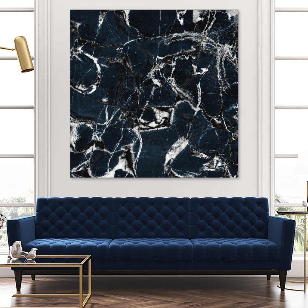 dark marble blue & black by Dirk Wüstenhagen on GIANT ART - black mixed media