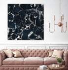 dark marble blue & black by Dirk Wüstenhagen on GIANT ART - black mixed media