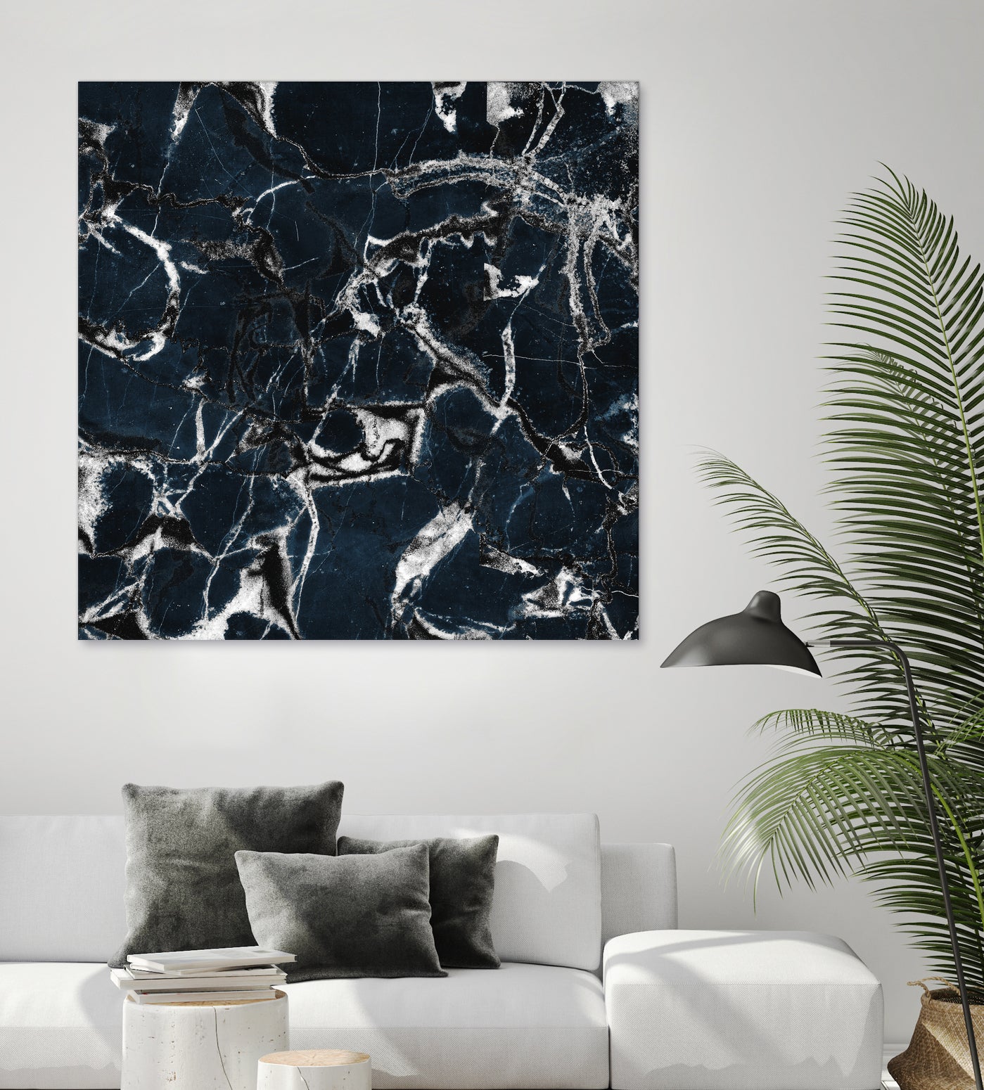 dark marble blue & black by Dirk Wüstenhagen on GIANT ART - black mixed media