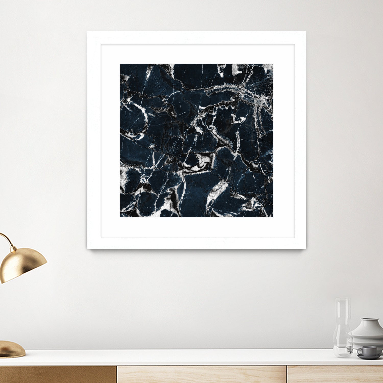 dark marble blue & black by Dirk Wüstenhagen on GIANT ART - black mixed media