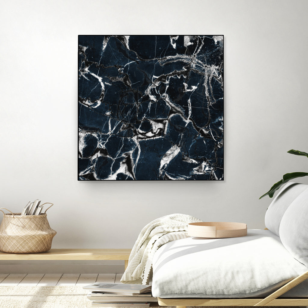 dark marble blue & black by Dirk Wüstenhagen on GIANT ART - black mixed media