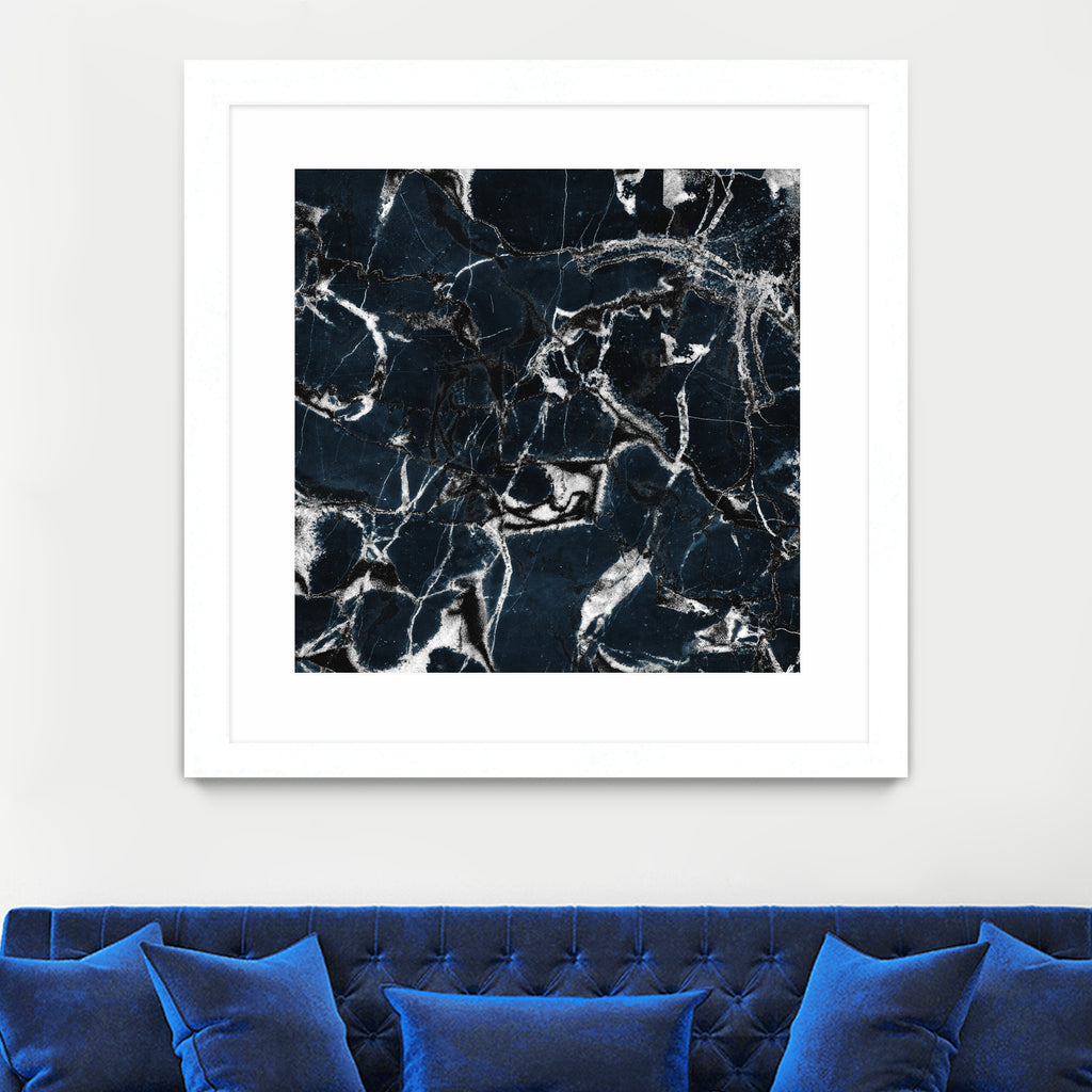 dark marble blue & black by Dirk Wüstenhagen on GIANT ART - black mixed media