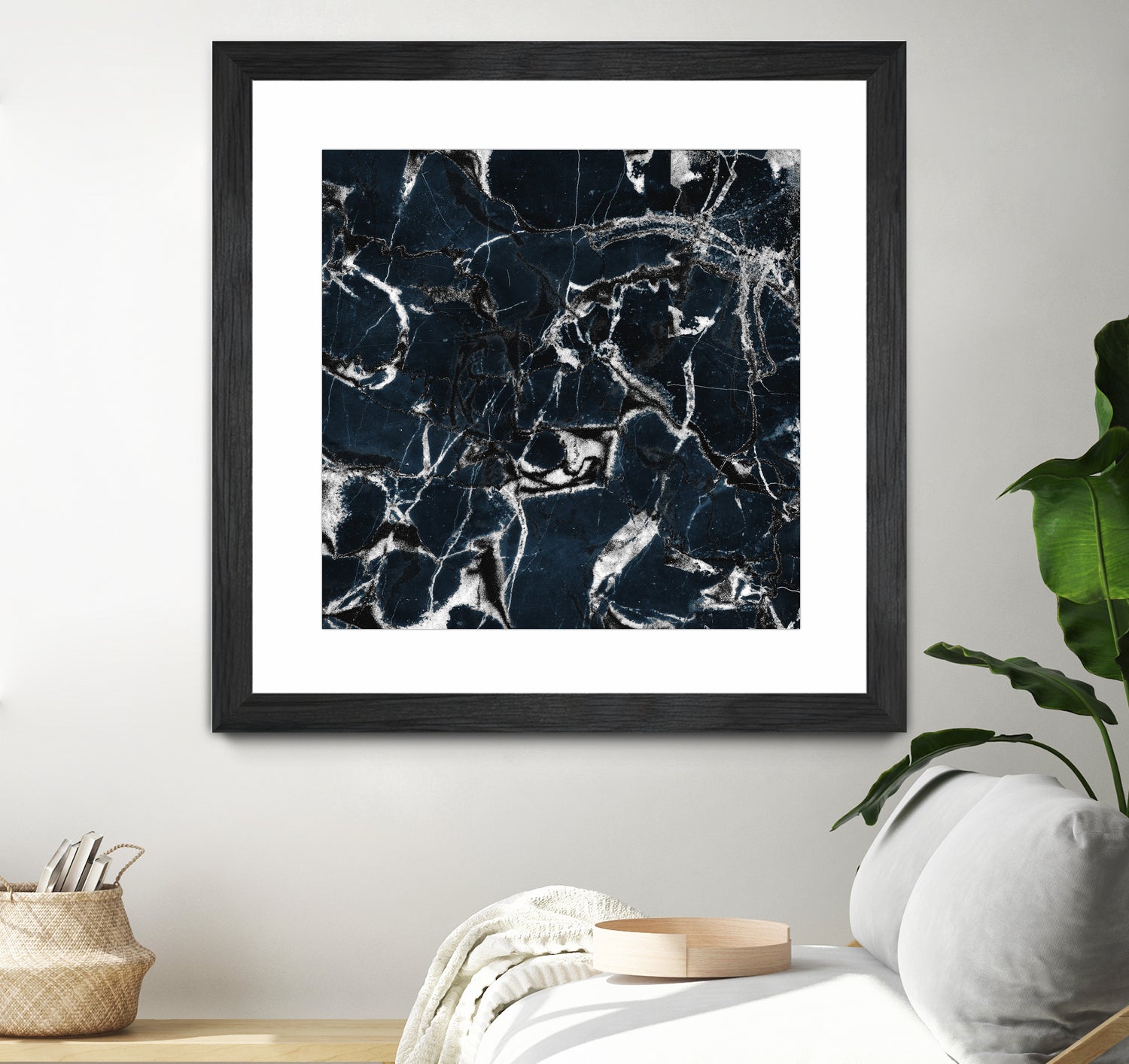 dark marble blue & black by Dirk Wüstenhagen on GIANT ART - black mixed media