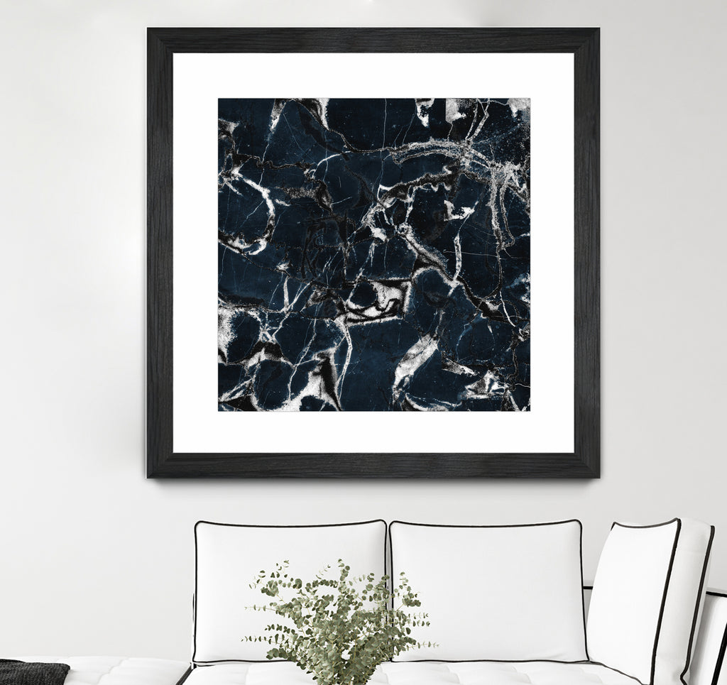 dark marble blue & black by Dirk Wüstenhagen on GIANT ART - black mixed media