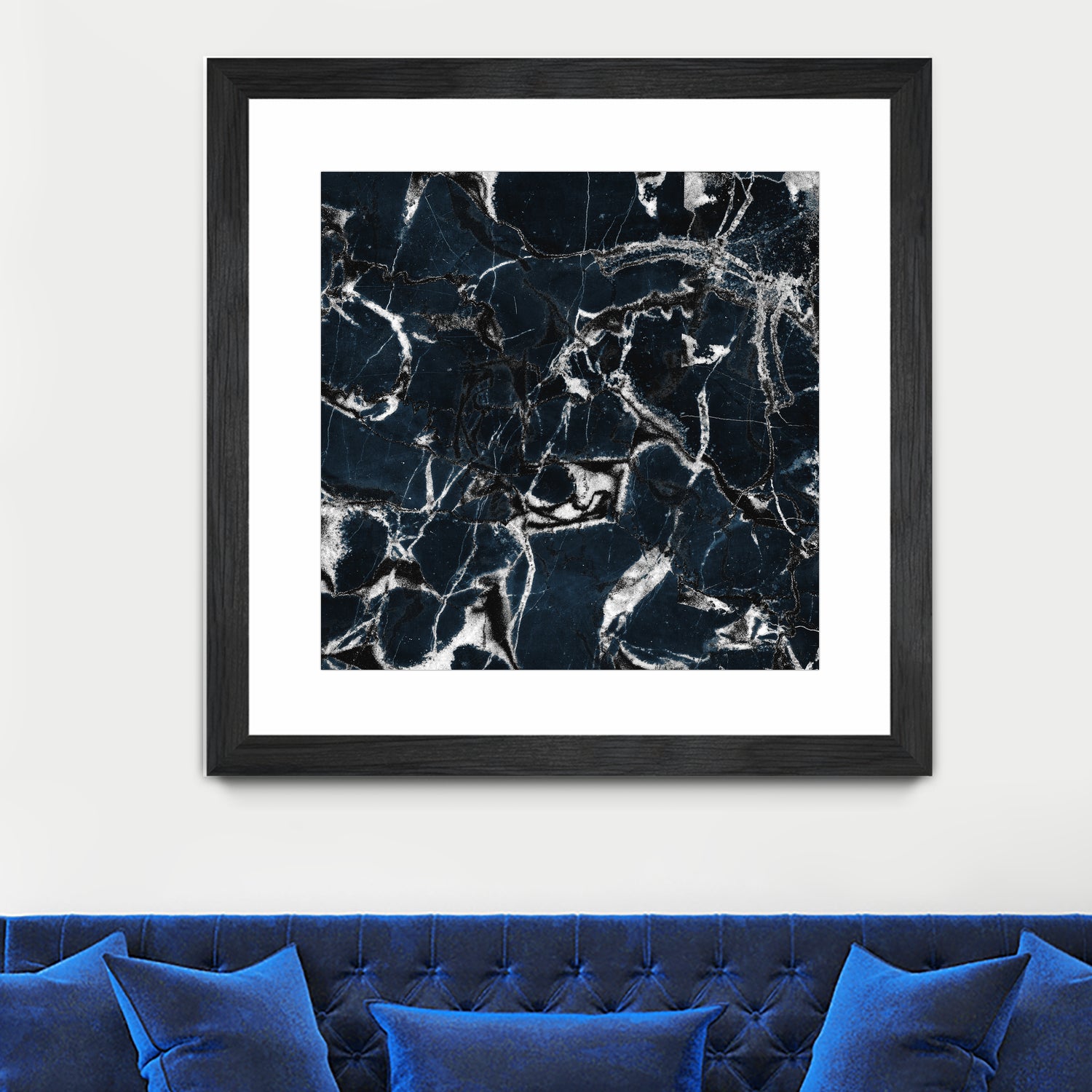 dark marble blue & black by Dirk Wüstenhagen on GIANT ART - black mixed media