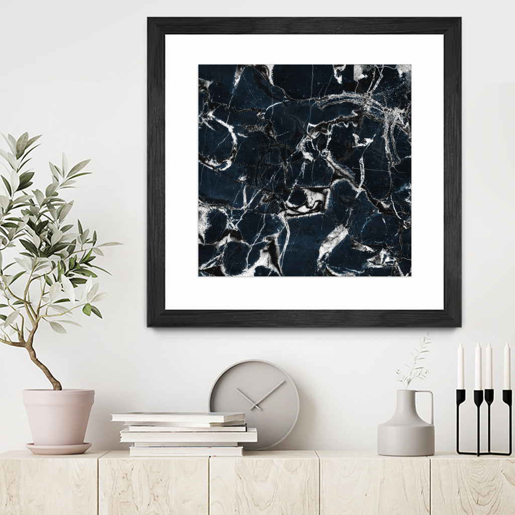 dark marble blue & black by Dirk Wüstenhagen on GIANT ART - black mixed media