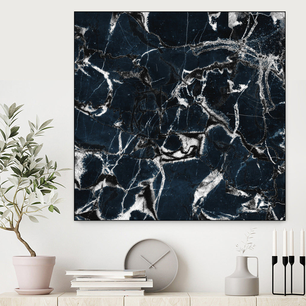 dark marble blue & black by Dirk Wüstenhagen on GIANT ART - black mixed media