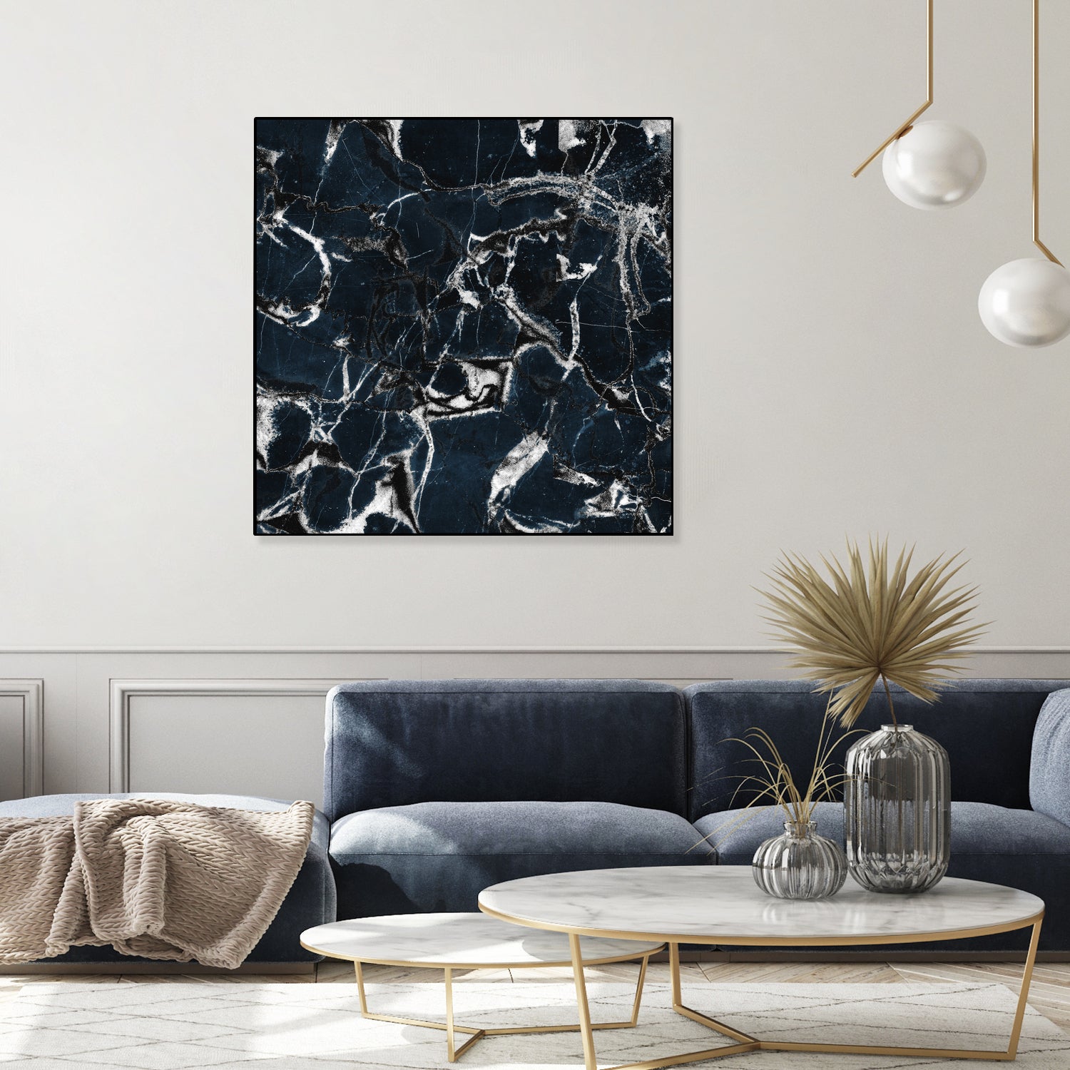 dark marble blue & black by Dirk Wüstenhagen on GIANT ART - black mixed media