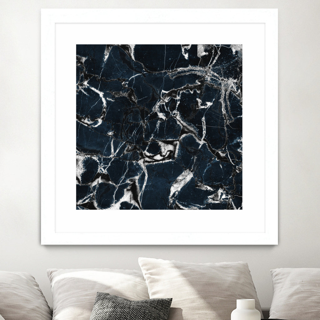 dark marble blue & black by Dirk Wüstenhagen on GIANT ART - black mixed media