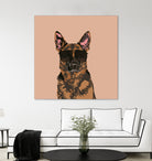 Cool German Shepherd for German Shepherd Lovers by Haidi Shabrina on GIANT ART - pink vector illustration