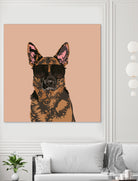 Cool German Shepherd for German Shepherd Lovers by Haidi Shabrina on GIANT ART - pink vector illustration