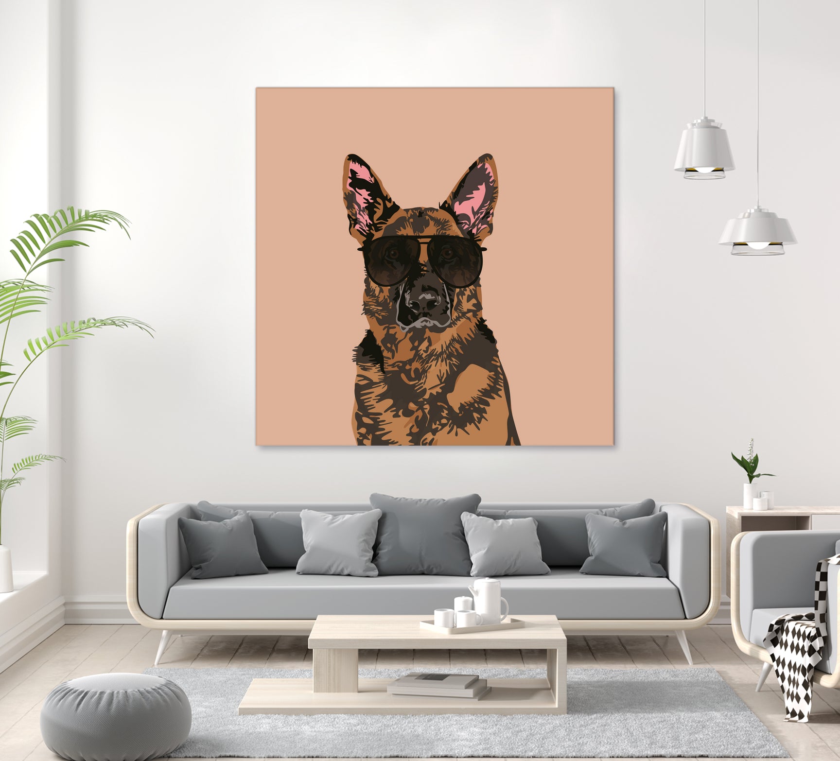 Cool German Shepherd for German Shepherd Lovers by Haidi Shabrina on GIANT ART - pink vector illustration