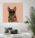 Cool German Shepherd for German Shepherd Lovers by Haidi Shabrina on GIANT ART - pink vector illustration