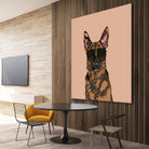 Cool German Shepherd for German Shepherd Lovers by Haidi Shabrina on GIANT ART - pink vector illustration