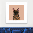 Cool German Shepherd for German Shepherd Lovers by Haidi Shabrina on GIANT ART - pink vector illustration