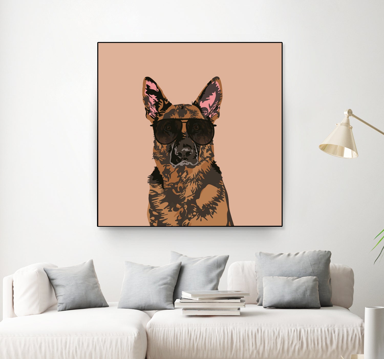 Cool German Shepherd for German Shepherd Lovers by Haidi Shabrina on GIANT ART - pink vector illustration