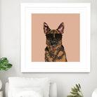 Cool German Shepherd for German Shepherd Lovers by Haidi Shabrina on GIANT ART - pink vector illustration