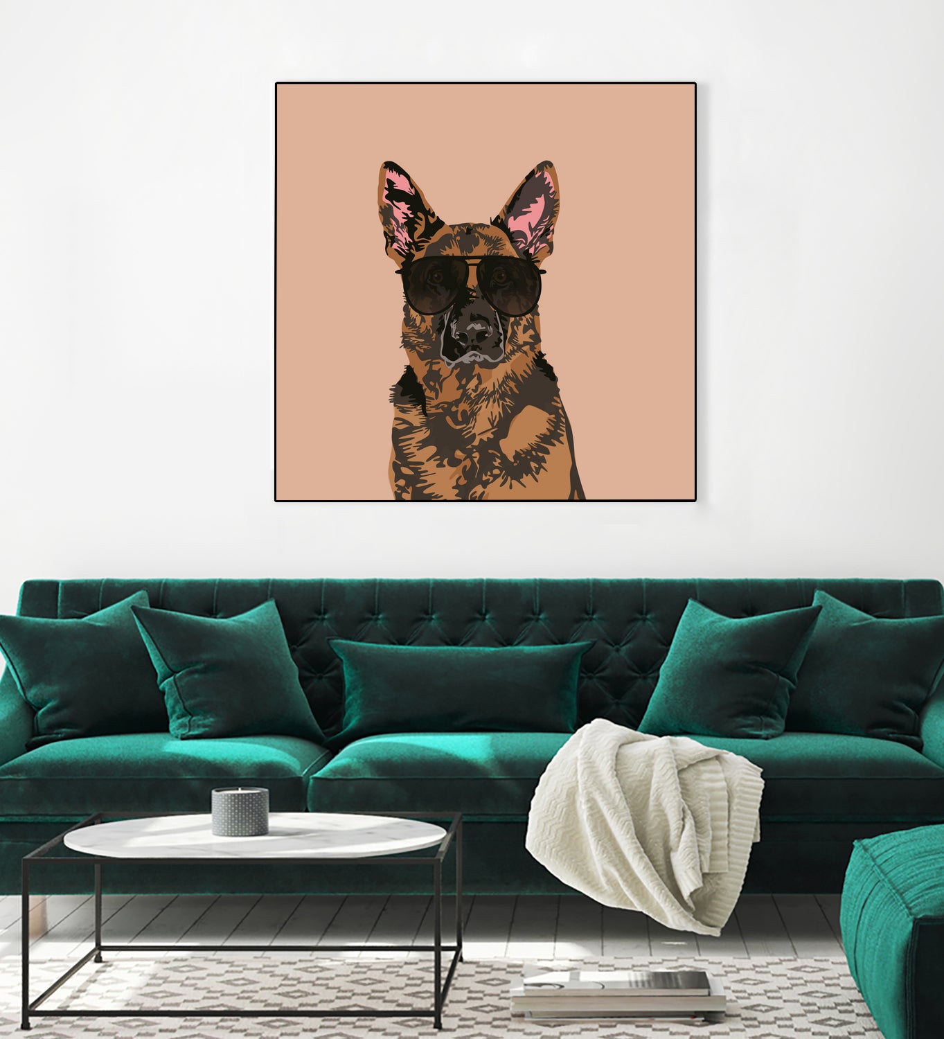 Cool German Shepherd for German Shepherd Lovers by Haidi Shabrina on GIANT ART - pink vector illustration