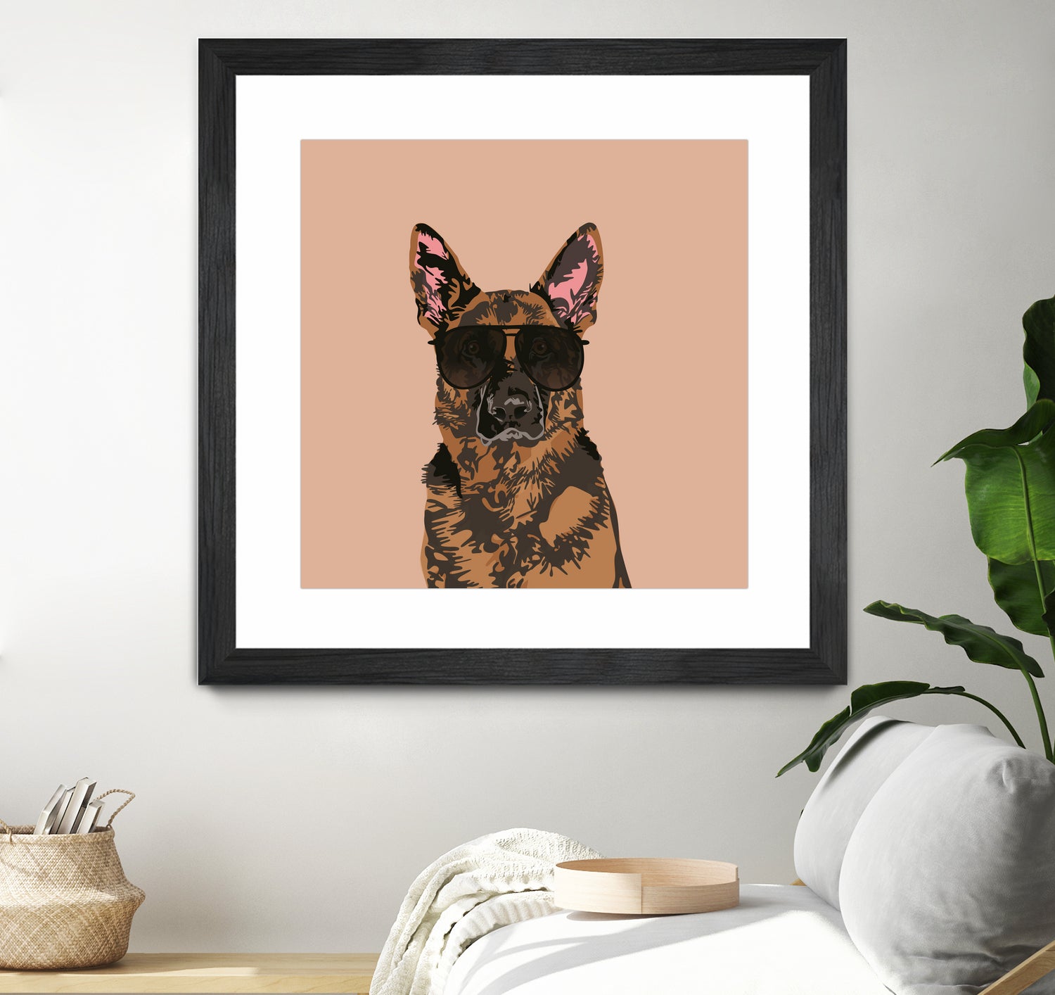 Cool German Shepherd for German Shepherd Lovers by Haidi Shabrina on GIANT ART - pink vector illustration