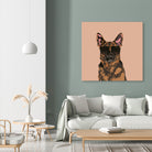 Cool German Shepherd for German Shepherd Lovers by Haidi Shabrina on GIANT ART - pink vector illustration