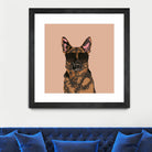 Cool German Shepherd for German Shepherd Lovers by Haidi Shabrina on GIANT ART - pink vector illustration