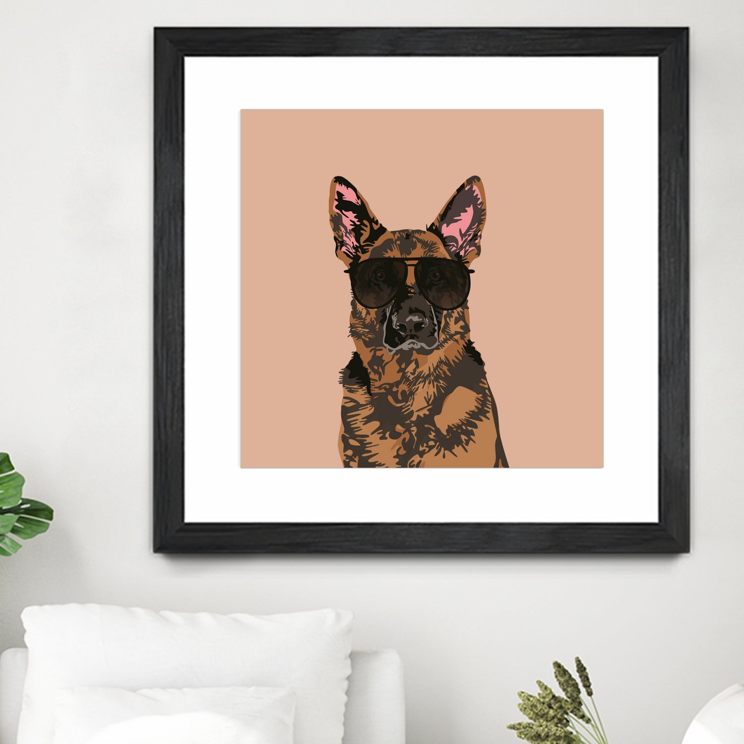 Cool German Shepherd for German Shepherd Lovers by Haidi Shabrina on GIANT ART - pink vector illustration