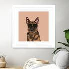 Cool German Shepherd for German Shepherd Lovers by Haidi Shabrina on GIANT ART - pink vector illustration