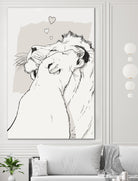 Lion love by Francois Martin Painchaud on GIANT ART - white digital painting