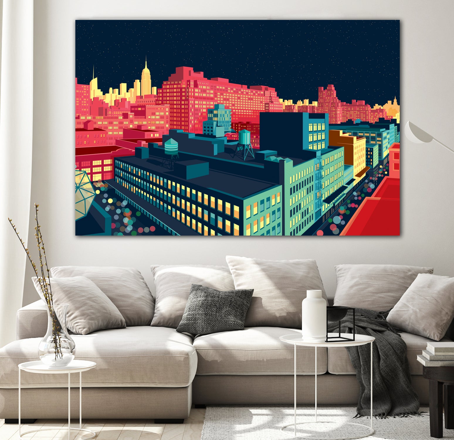 Meatpacking District by Night by Remko Heemskerk on GIANT ART - red digital painting