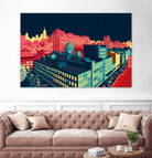 Meatpacking District by Night by Remko Heemskerk on GIANT ART - red digital painting